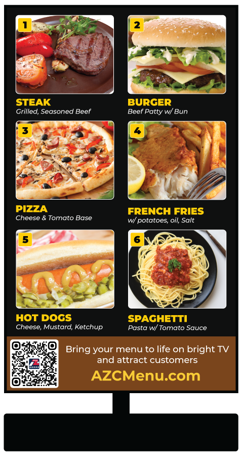 Sign up today and enjoy a 55” 4K TV, stand, and menu display system — free to use!