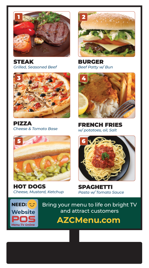 Sign up today and enjoy a 55” 4K TV, stand, and menu display system — free to use!
